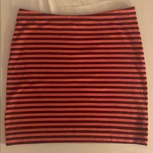 H&M pink striped mini skirt